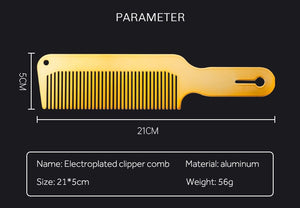 Hair Cutting Comb Titanium Steel Heat-Resistant Metal Comb Thin Flat Top Clipper Comb Haircut Tools For Hairdresser