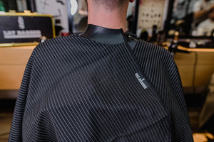 Premium Barber Cape With HairStop Neck Collar (Black)