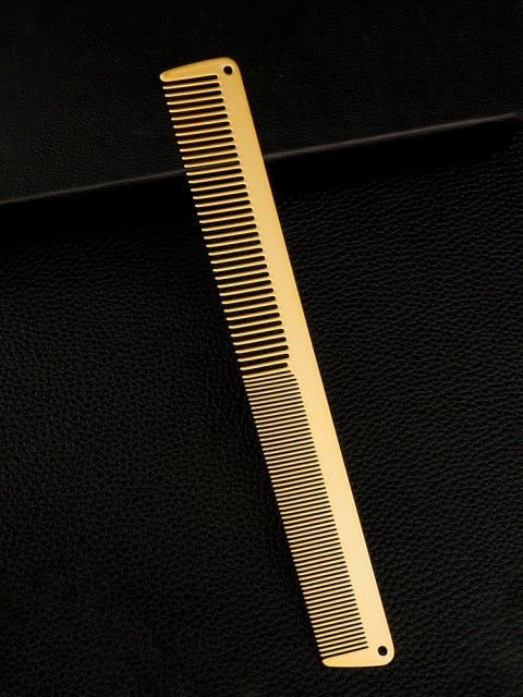 Hair Cutting Comb Titanium Steel Heat-Resistant Metal Comb Thin Flat Top Clipper Comb Haircut Tools For Hairdresser