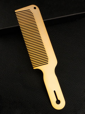 Hair Cutting Comb Titanium Steel Heat-Resistant Metal Comb Thin Flat Top Clipper Comb Haircut Tools For Hairdresser